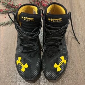 Under Armour Men's Black and Yellow Athletic Shoes The Rock Delta’s